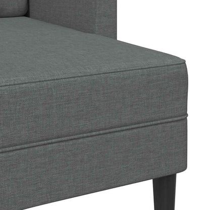 Divano a 2 posti con chaise longue a L grigio scuro 125 cm