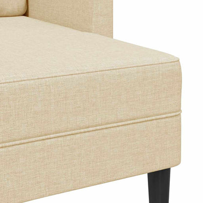 Divano 2 Posti con Chaise longue a L Crema 125 cm in Tessuto - homemem39