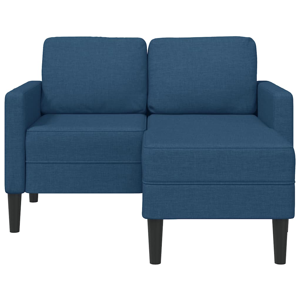 Divano 2 Posti con Chaise longue a L Blu 125 cm in Tessuto | homemem39