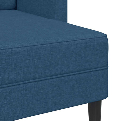 Divano 2 Posti con Chaise longue a L Blu 125 cm in Tessuto | homemem39