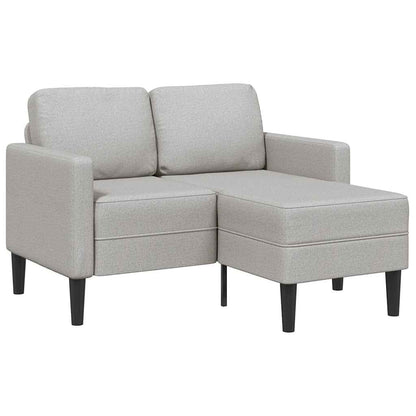 Divano 2 Posti con Chaise a L Grigio Nuvola 125 cm in Tessuto