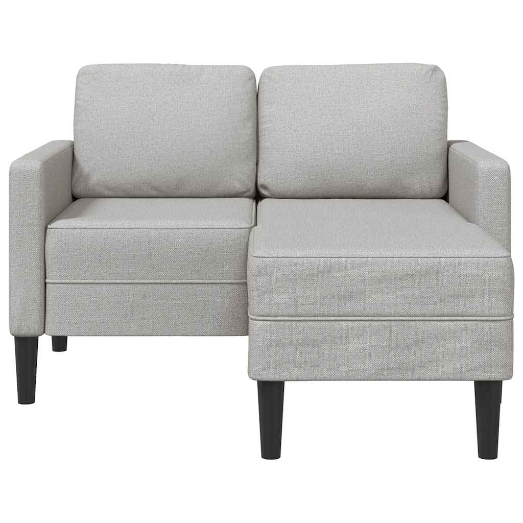 Divano 2 Posti con Chaise a L Grigio Nuvola 125 cm in Tessuto