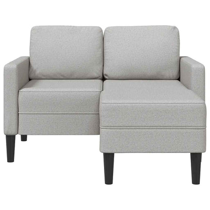 Divano 2 Posti con Chaise a L Grigio Nuvola 125 cm in Tessuto