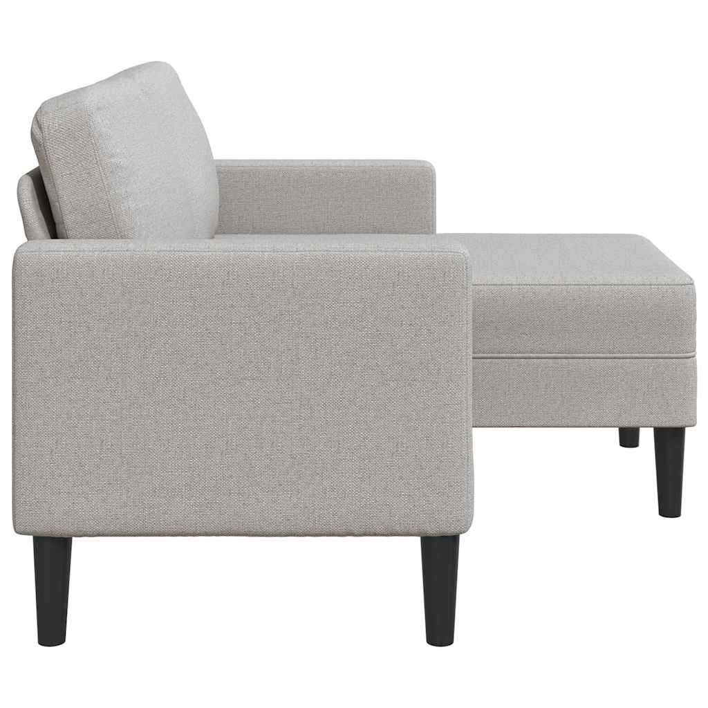 Divano 2 Posti con Chaise a L Grigio Nuvola 125 cm in Tessuto