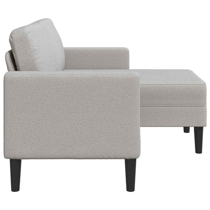 Divano 2 Posti con Chaise a L Grigio Nuvola 125 cm in Tessuto