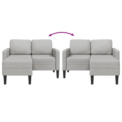 Divano 2 Posti con Chaise a L Grigio Nuvola 125 cm in Tessuto