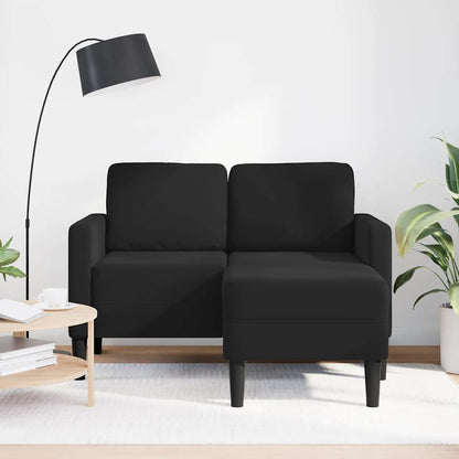 Divano a 2 posti con chaise longue a L nero 125 cm in velluto - homemem39