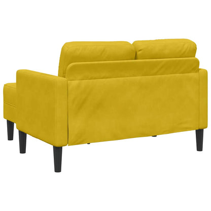 Divano 2 Posti con Chaise longue a L Giallo 125 cm Velluto | homemem39