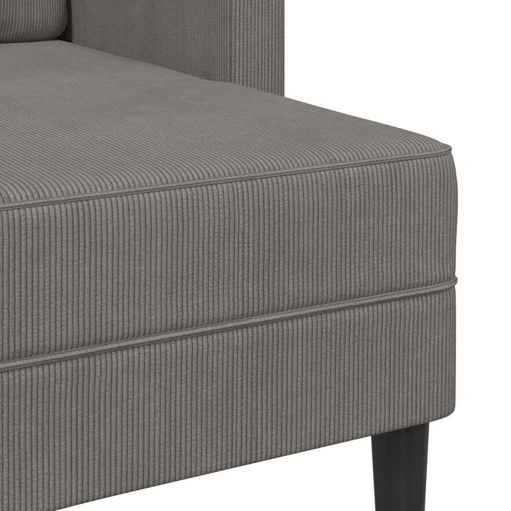 Divano 2 Posti con Chaise longue a L Grigio Chiaro 125 cm Lino | homemem39