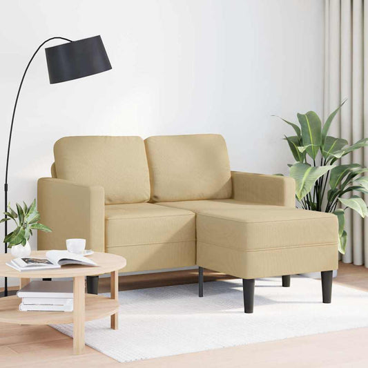 Divano 2 Posti con Chaise a L Verde Grigio 125 cm Lino