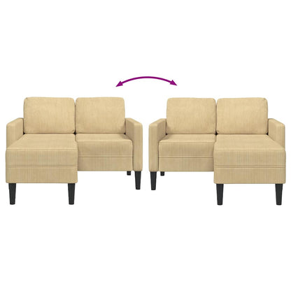 Divano 2 Posti con Chaise a L Verde Grigio 125 cm Lino