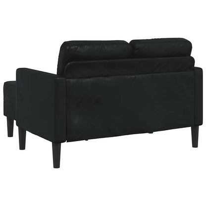 Divano a 2 posti con chaise longue a L nero 125 cm in similpelle - homemem39