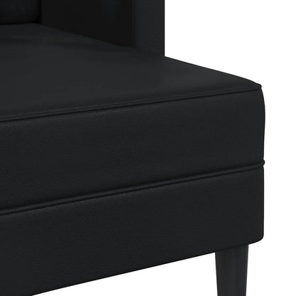 Divano a 2 posti con chaise longue a L nero 125cm in similpelle