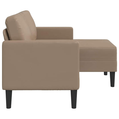 Divano 2 Posti con Chaise a L Cappuccino 125 cm in Similpelle | homemem39
