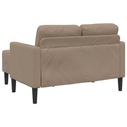 Divano 2 Posti con Chaise a L Cappuccino 125 cm in Similpelle | homemem39