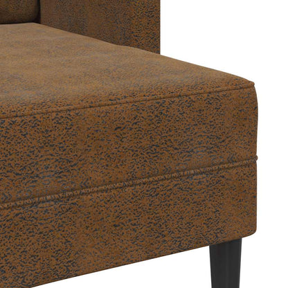 Divano 2 Posti con Chaise longue a L Marrone 125 cm Similpelle | homemem39