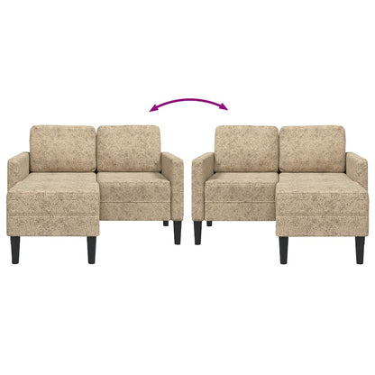 Divano 2 Posti con Chaise a L Grigio Chiaro 125 cm Similpelle - homemem39