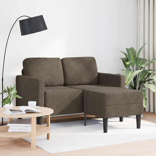 Divano 2 Posti con Chaise a L Grigio Scuro 125 cm in Similpelle | homemem39