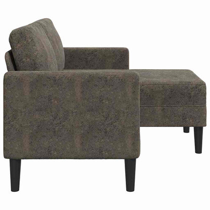 Divano 2 Posti con Chaise a L Grigio Scuro 125 cm in Similpelle