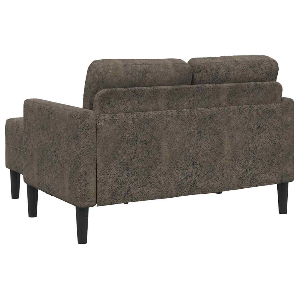 Divano 2 Posti con Chaise a L Grigio Scuro 125 cm in Similpelle | homemem39