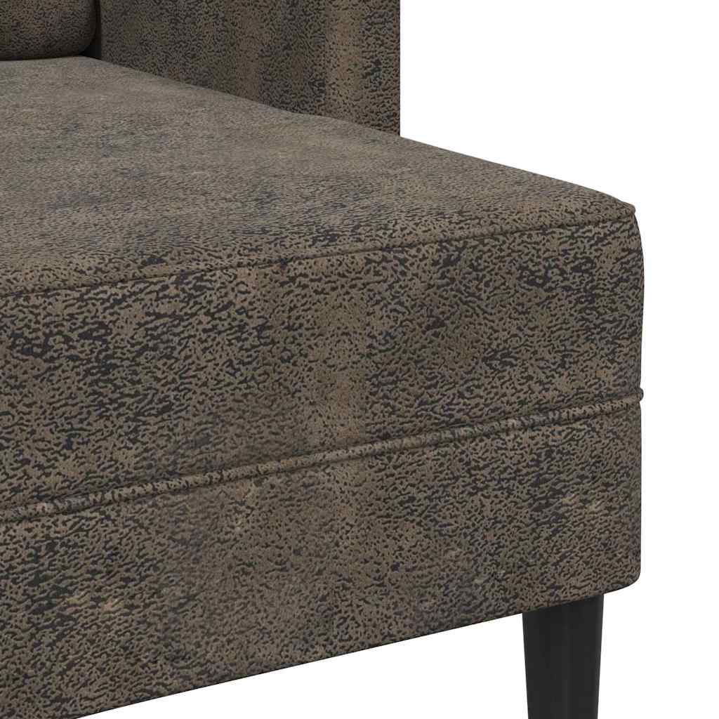 Divano 2 Posti con Chaise a L Grigio Scuro 125 cm in Similpelle | homemem39