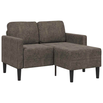 Divano 2 Posti con Chaise a L Grigio Scuro 125 cm in Similpelle