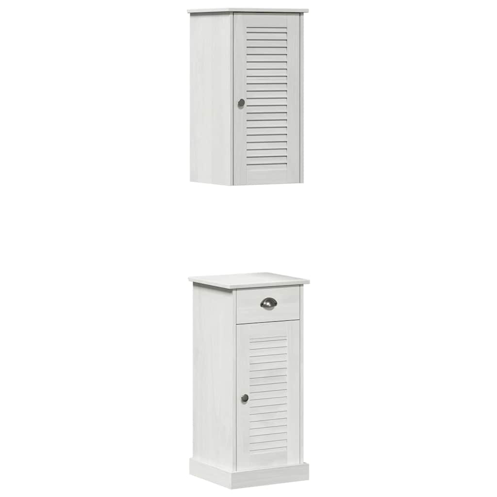 Mobile da Bagno con cassetto VIGO 2 pcs Bianco e Bianco Antico