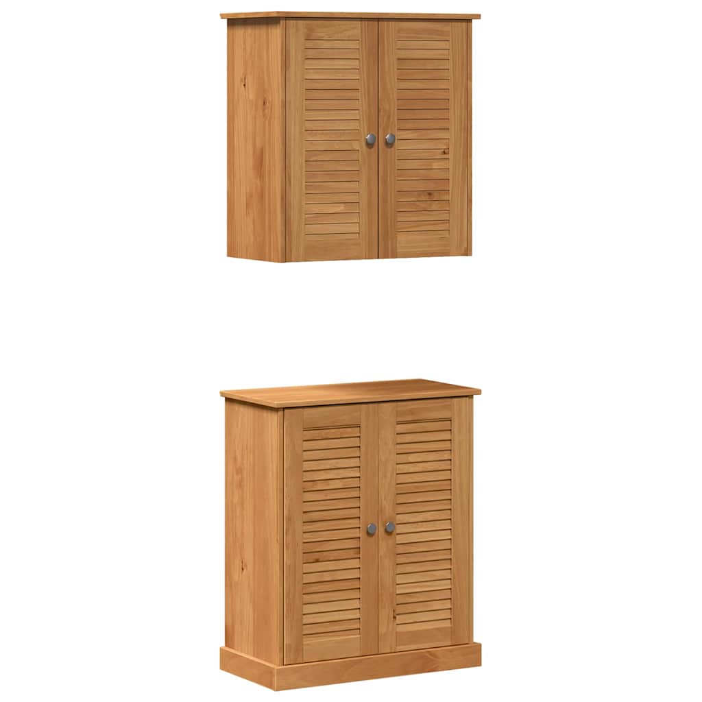 Set di mobili per il bagno VIGO 2 pcs Marrone e Marrone Miele | homemem39