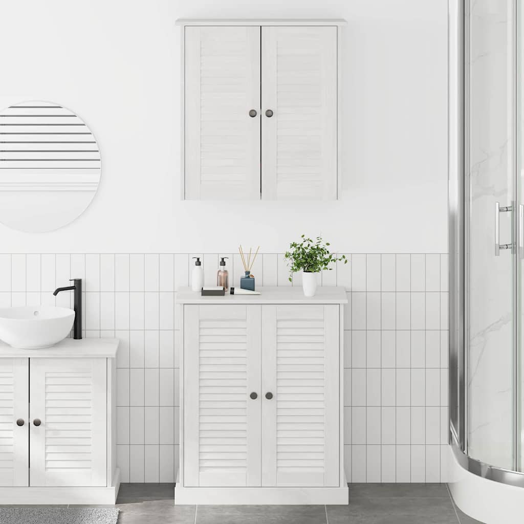 Set di mobili per il bagno 2 pcs Bianco e Bianco Antico | homemem39