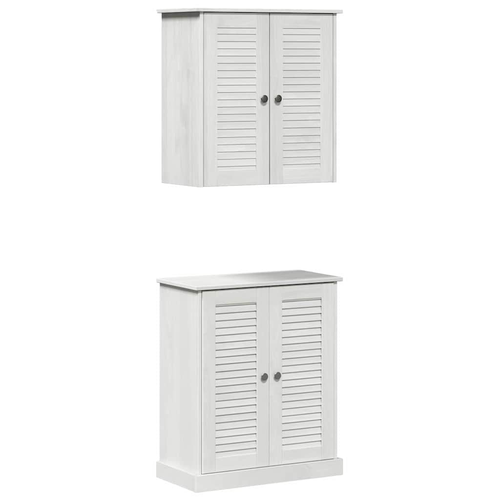 Set di mobili per il bagno 2 pcs Bianco e Bianco Antico | homemem39