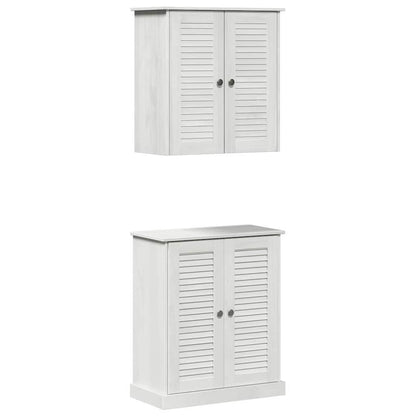 Set di mobili per il bagno 2 pcs Bianco e Bianco Antico | homemem39