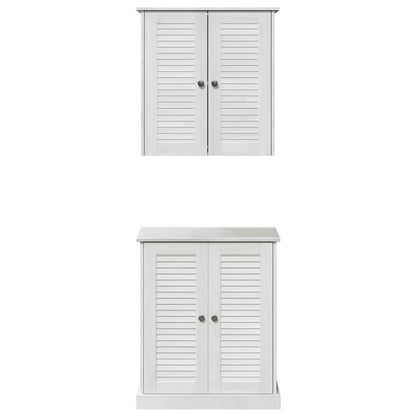 Set di mobili per il bagno 2 pcs Bianco e Bianco Antico | homemem39