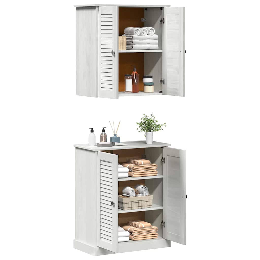 Set di mobili per il bagno 2 pcs Bianco e Bianco Antico