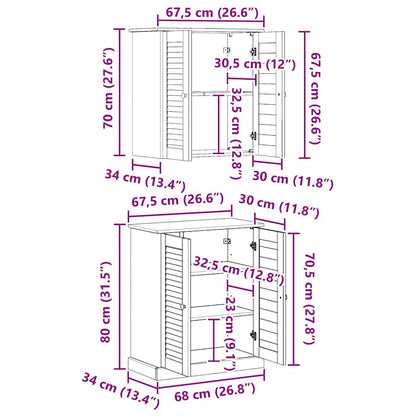 Set di mobili per il bagno 2 pcs Bianco e Bianco Antico