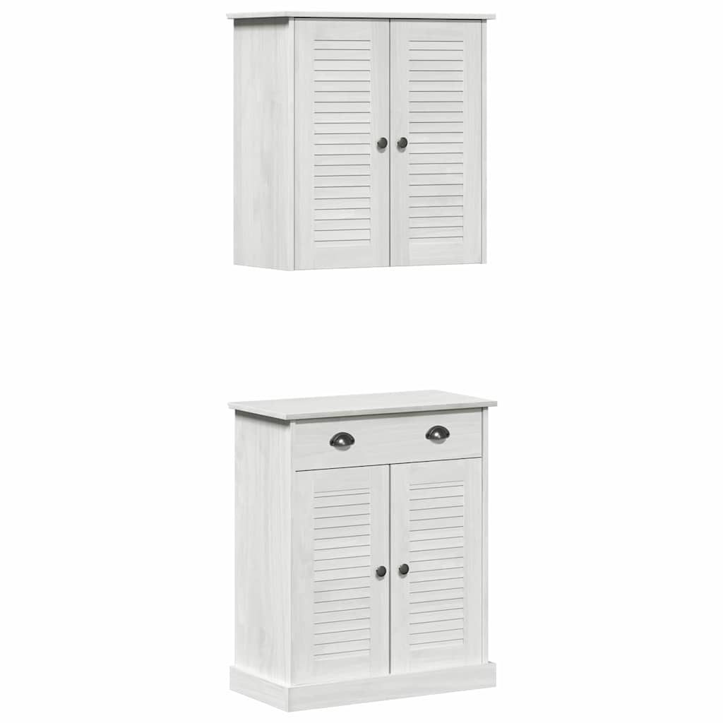 Set di mobili per il bagno VIGO 2 pcs Bianco e Bianco Antico