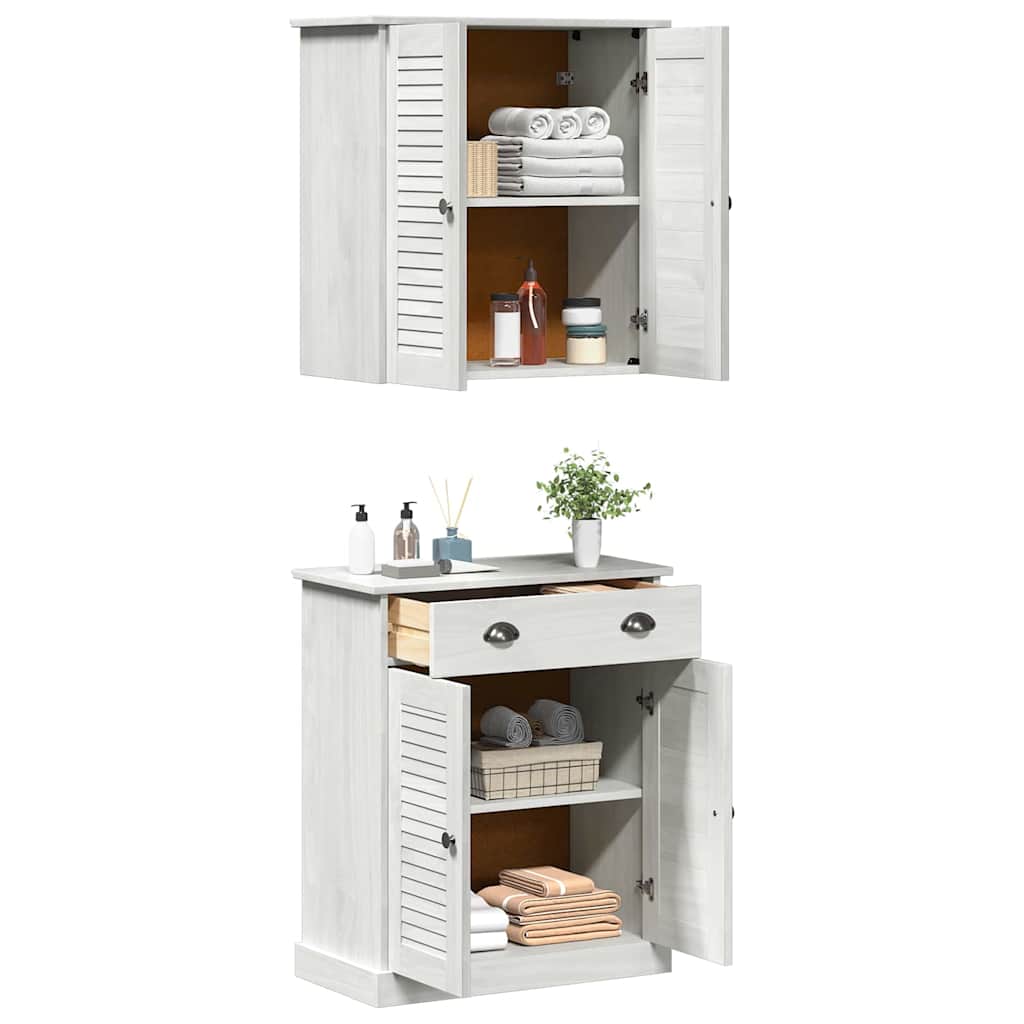 Set di mobili per il bagno VIGO 2 pcs Bianco e Bianco Antico