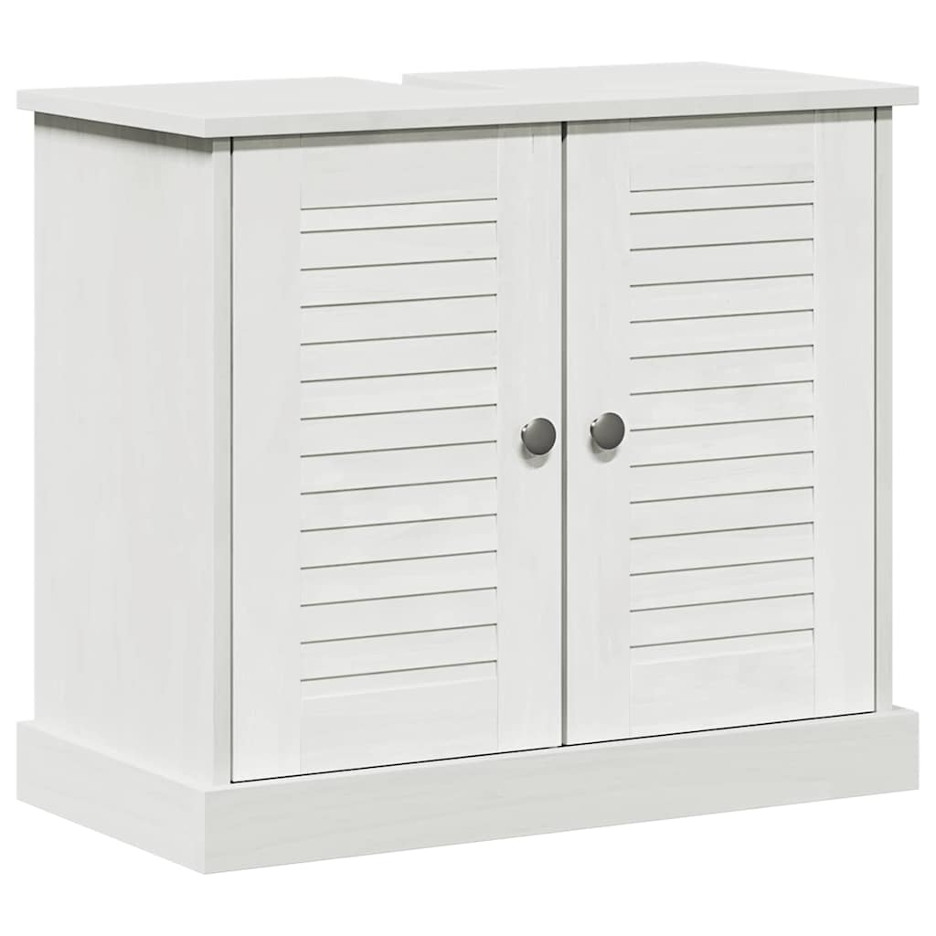 Set di mobili per il bagno 3 pcs Bianco Antico Pino massello | homemem39