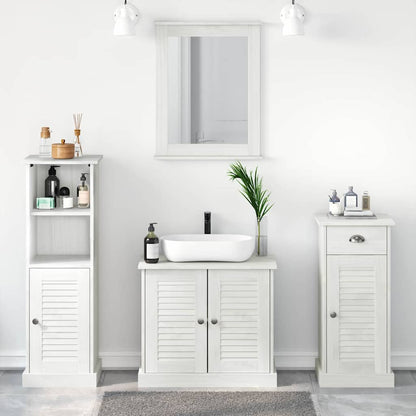 Set di mobili per il bagno 4 pcs Bianco Antico Pino massello | homemem39