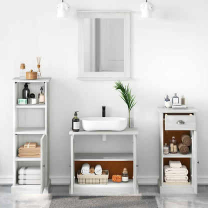Set di mobili per il bagno 4 pcs Bianco Antico Pino massello | homemem39
