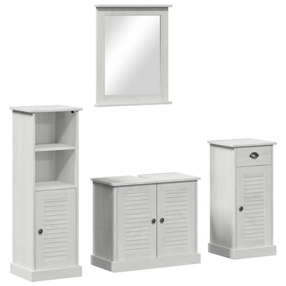 Set di mobili per il bagno 4 pcs Bianco Antico Pino massello | homemem39