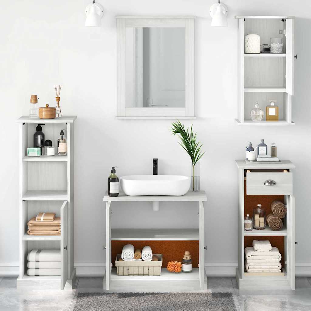 Set di mobili per il bagno con porta VIGO 5 pcs Bianco Antico | homemem39