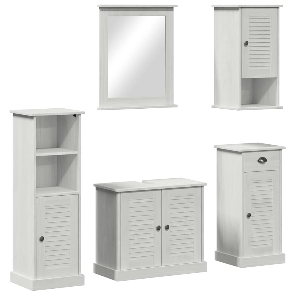Set di mobili per il bagno con porta VIGO 5 pcs Bianco Antico | homemem39