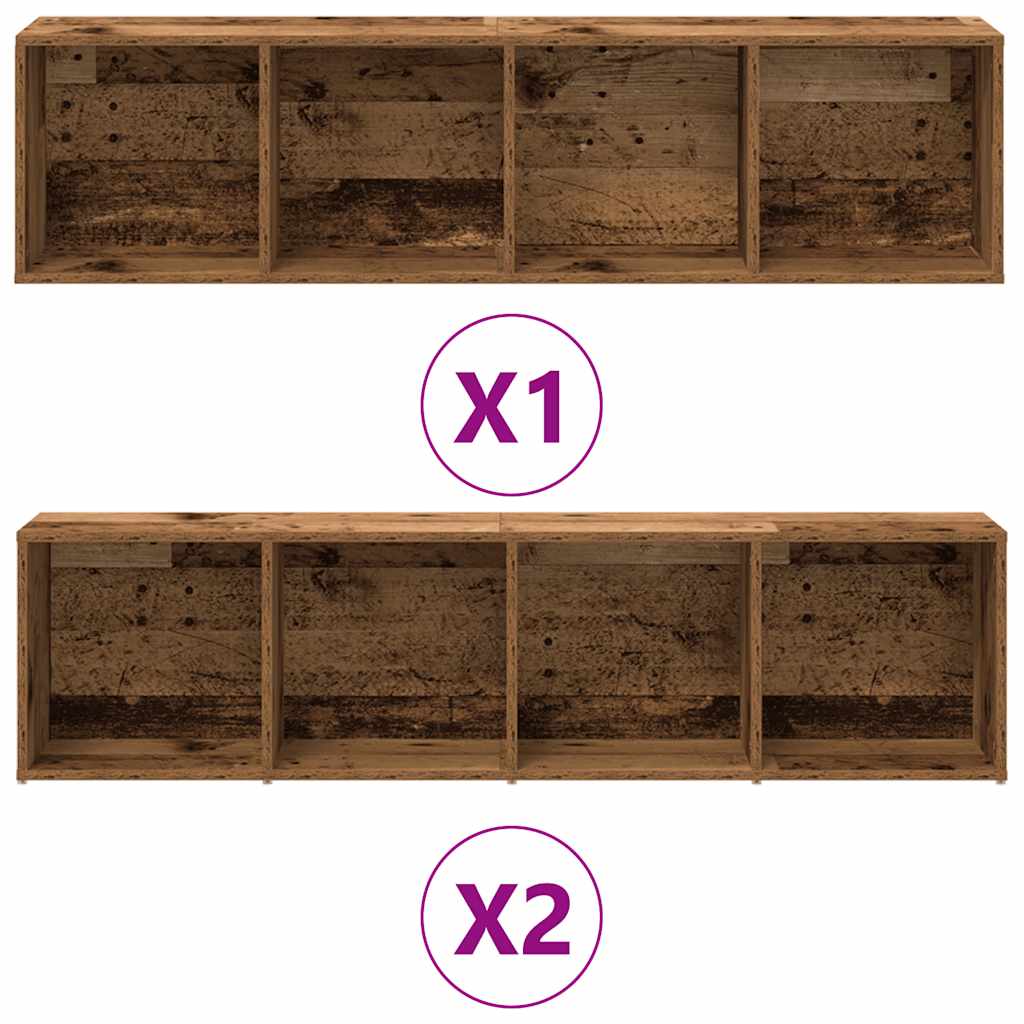 Librerie 3 pz Legno Antico in Legno Multistrato | homemem39