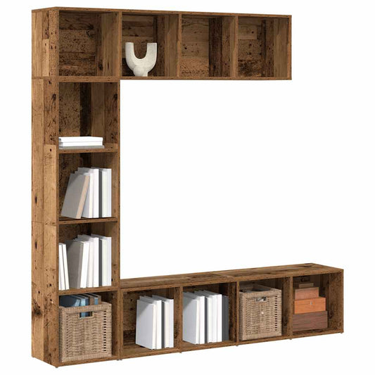 Librerie 3 pz Legno Antico in Legno Multistrato - homemem39