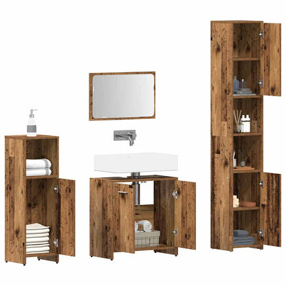Set Mobili da Bagno 4 pz Legno Antico in Legno Multistrato | homemem39