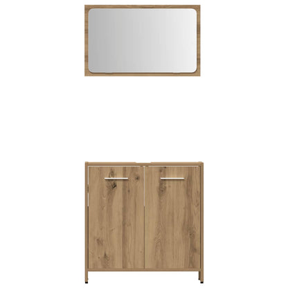 Set Mobili da Bagno 4 pz Rovere Artigianale Legno Multistrato | homemem39