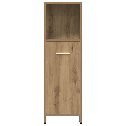Set Mobili da Bagno 4 pz Rovere Artigianale Legno Multistrato | homemem39