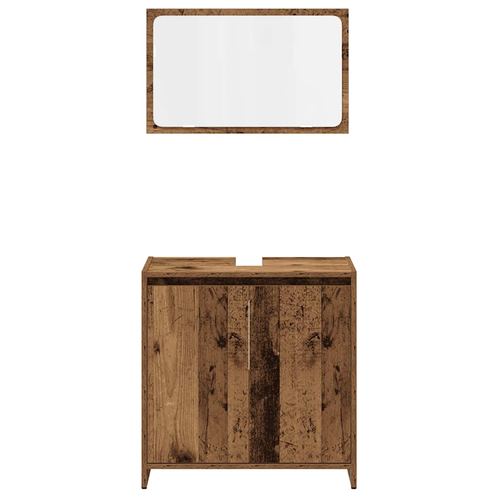 Set Mobili da Bagno 4 pz Legno Antico in Legno Multistrato | homemem39