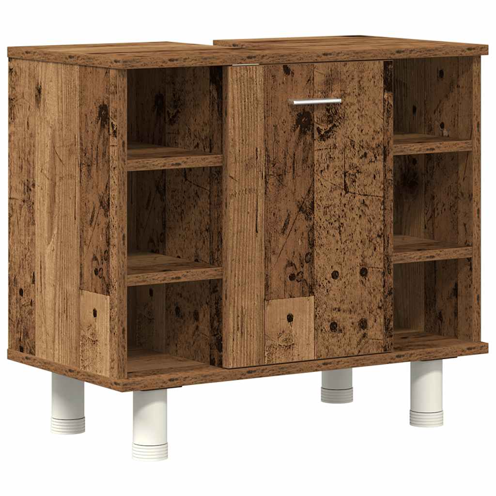 Set Mobili da Bagno 4 pz Legno Antico in Legno Multistrato | homemem39
