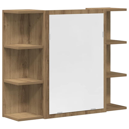 Set Mobili da Bagno 4 pz Rovere Artigianale Legno Multistrato | homemem39